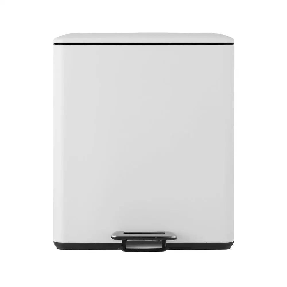 Cefito Pedal Bins Rubbish Bin Dual Compartment Waste Recycle Dustbins 40L White - Home & Garden > Kitchen Bins