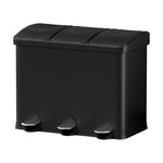 Cefito Pedal Bins Rubbish Bin Triple Compartments Waste Recycle Dustbins 45L - Home & Garden > Kitchen Bins