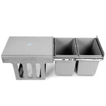 Cefito Pull Out Bin Kitchen Double Basket 2X15L Grey - Home & Garden > Kitchen Bins