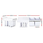 Cefito Pull Out Bin Kitchen Double Basket 2X15L White - Home & Garden > Kitchen Bins