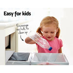 Cefito Pull Out Bin Kitchen Double Basket 2X15L White - Home & Garden > Kitchen Bins