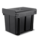 Cefito Pull Out Bin Kitchen Double Basket 2X20L Black - Home & Garden > Kitchen Bins