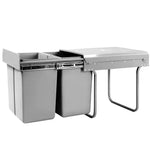Cefito Pull Out Bin Kitchen Double Basket 2X20L Grey - Home & Garden > DIY