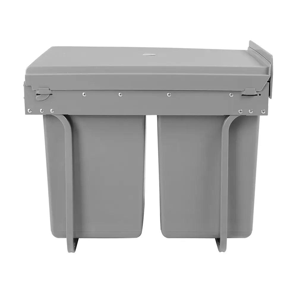Cefito Pull Out Bin Kitchen Double Basket 2X20L Grey - Home & Garden > DIY