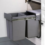 Cefito Pull Out Bin Kitchen Double Basket 2X20L Grey - Home & Garden > DIY