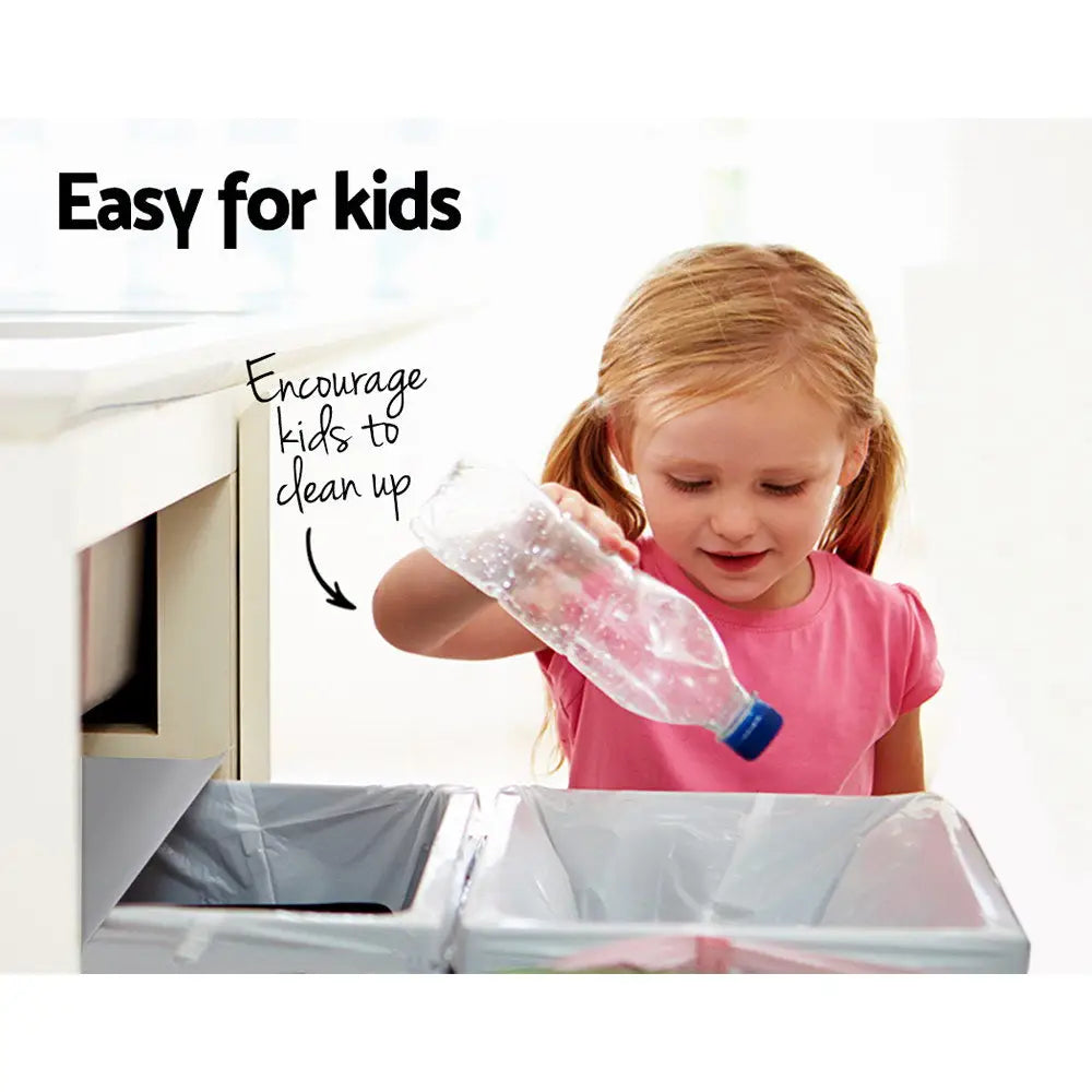 Cefito Pull Out Bin Kitchen Double Basket 2X20L Grey - Home & Garden > DIY