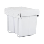 Cefito Pull Out Bin Kitchen Double Basket 2X20L White - Home & Garden > Kitchen Bins