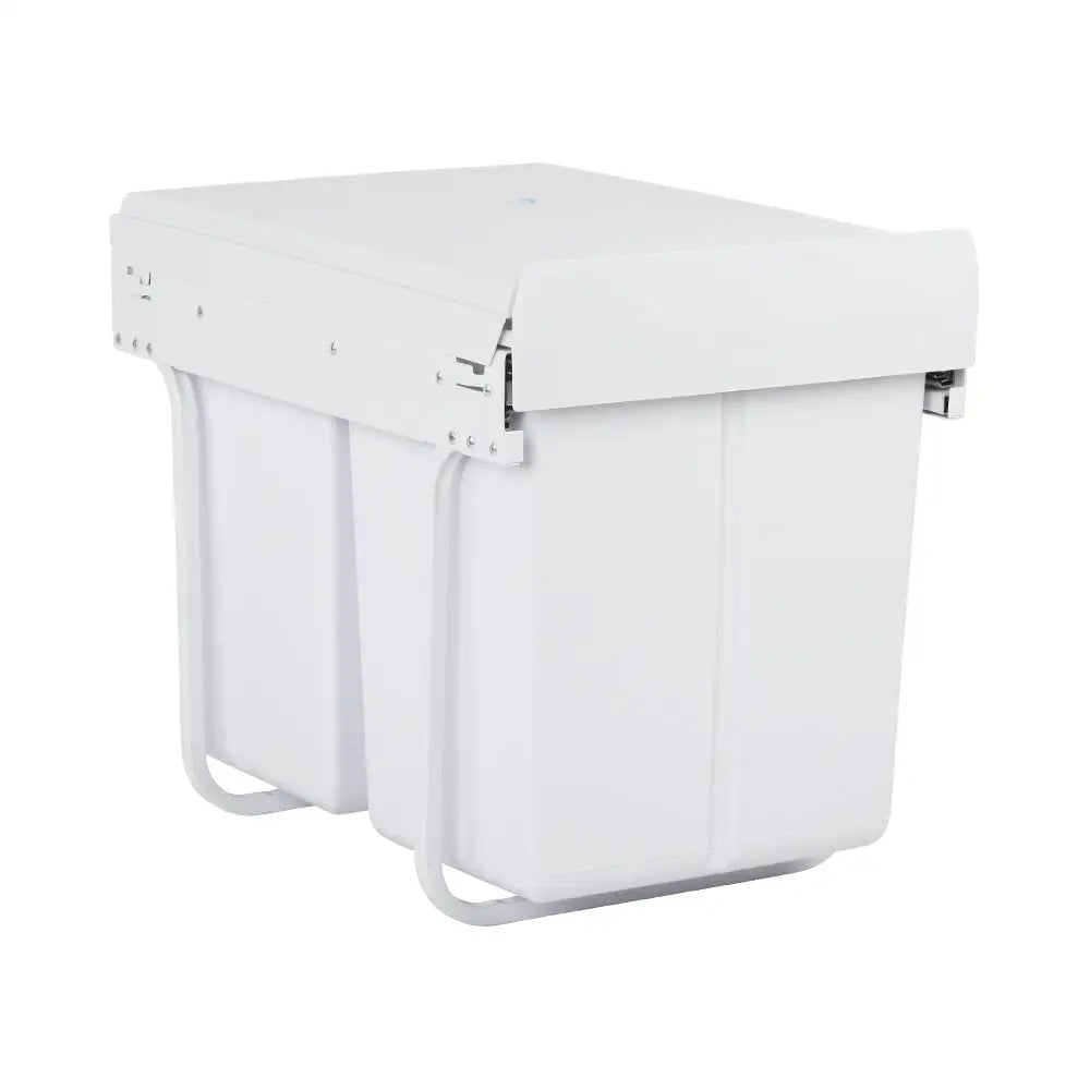 Cefito Pull Out Bin Kitchen Double Basket 2X20L White - Home & Garden > Kitchen Bins