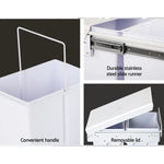 Cefito Pull Out Bin Kitchen Double Basket 2X20L White - Home & Garden > Kitchen Bins
