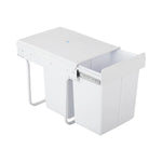 Cefito Pull Out Bin Kitchen Double Basket 2X20L White - Home & Garden > Kitchen Bins