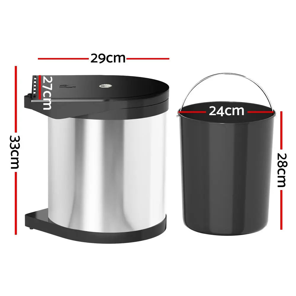 Cefito Pull Out Bin Swing Out Bins 12L - Home & Garden > Kitchen Bins