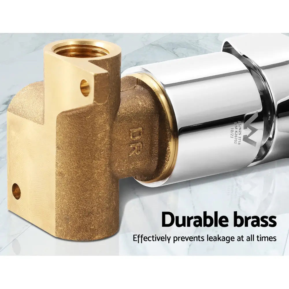 Cefito Shower Mixer Tap Wall Bath Taps Brass Hot Cold Basin Bathroom Chrome - Home & Garden > Bathroom Accessories >