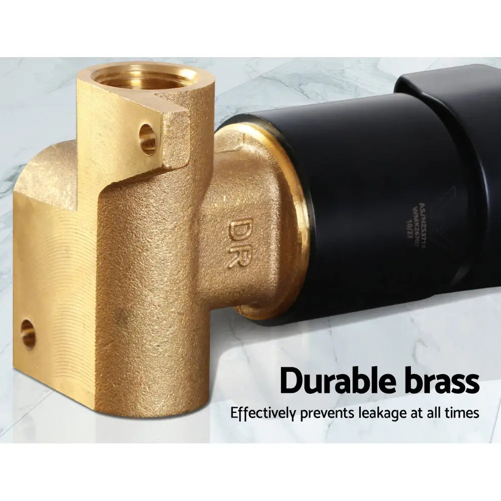 Cefito Shower Mixer Tap Wall Bath Taps Brass Hot Cold Basin Bathroom Black - Home & Garden > Bathroom Accessories >
