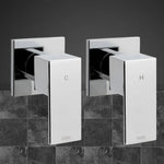 Cefito Shower Twins Tap Wall Bath Taps Brass Hot Cold Basin Bathroom Chrome - Home & Garden > Bathroom Accessories >