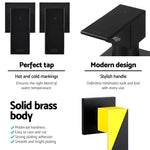 Cefito Shower Twins Tap Wall Bath Taps Brass Hot Cold Basin Bathroom Black - Home & Garden > Bathroom Accessories >