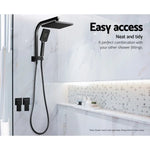 Cefito Shower Twins Tap Wall Bath Taps Brass Hot Cold Basin Bathroom Black - Home & Garden > Bathroom Accessories >