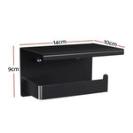 Cefito Toilet Paper Roll Holder w/ Storage Shelf - Home & Garden > Bathroom Accessories > Toilet Paper Holders