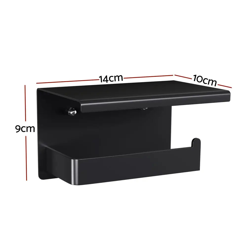 Cefito Toilet Paper Roll Holder w/ Storage Shelf - Home & Garden > Bathroom Accessories > Toilet Paper Holders