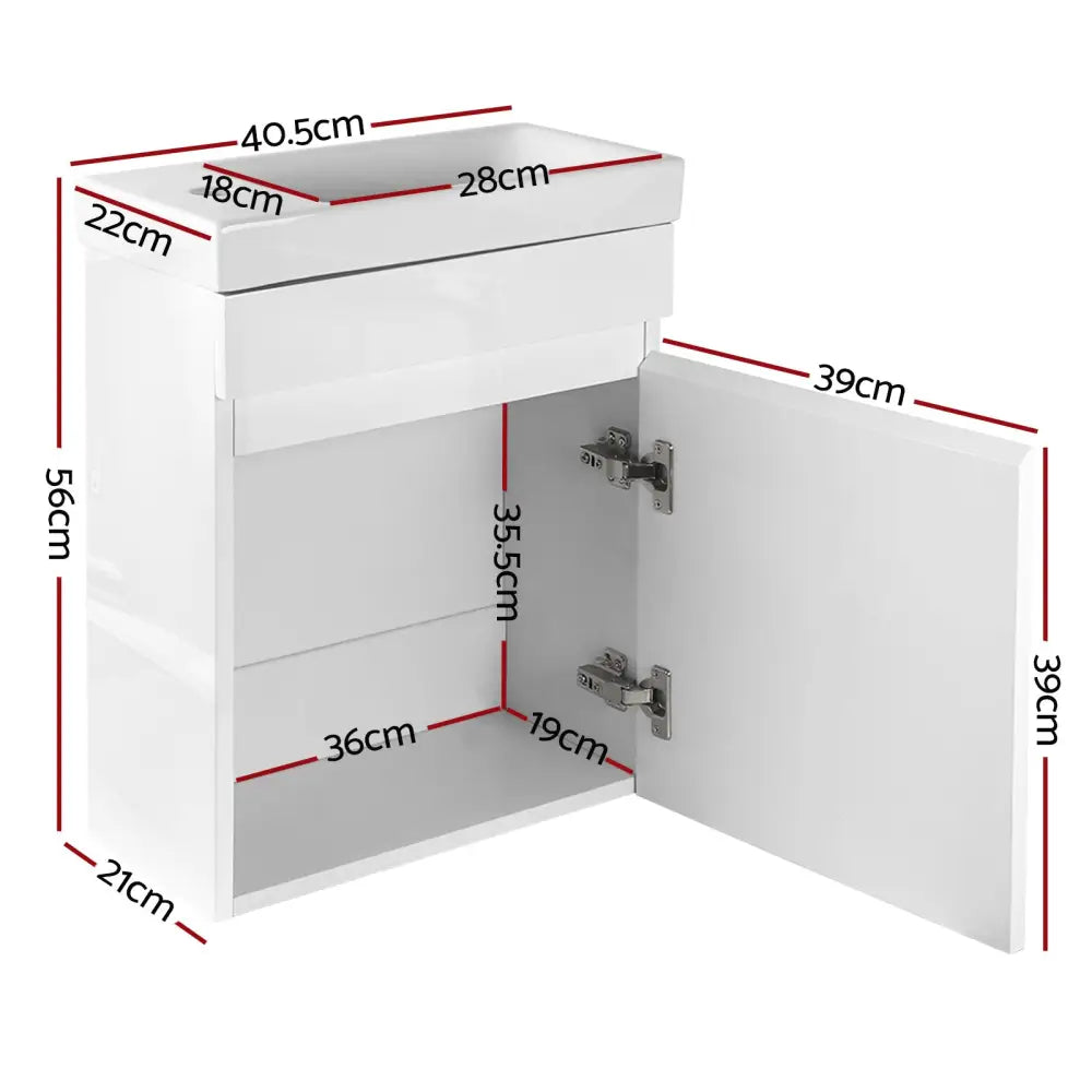 Cefito Vanity Unit 400mm with Basin White - Furniture > Bathroom > Bathroom Cabinets Cupboards & Storage