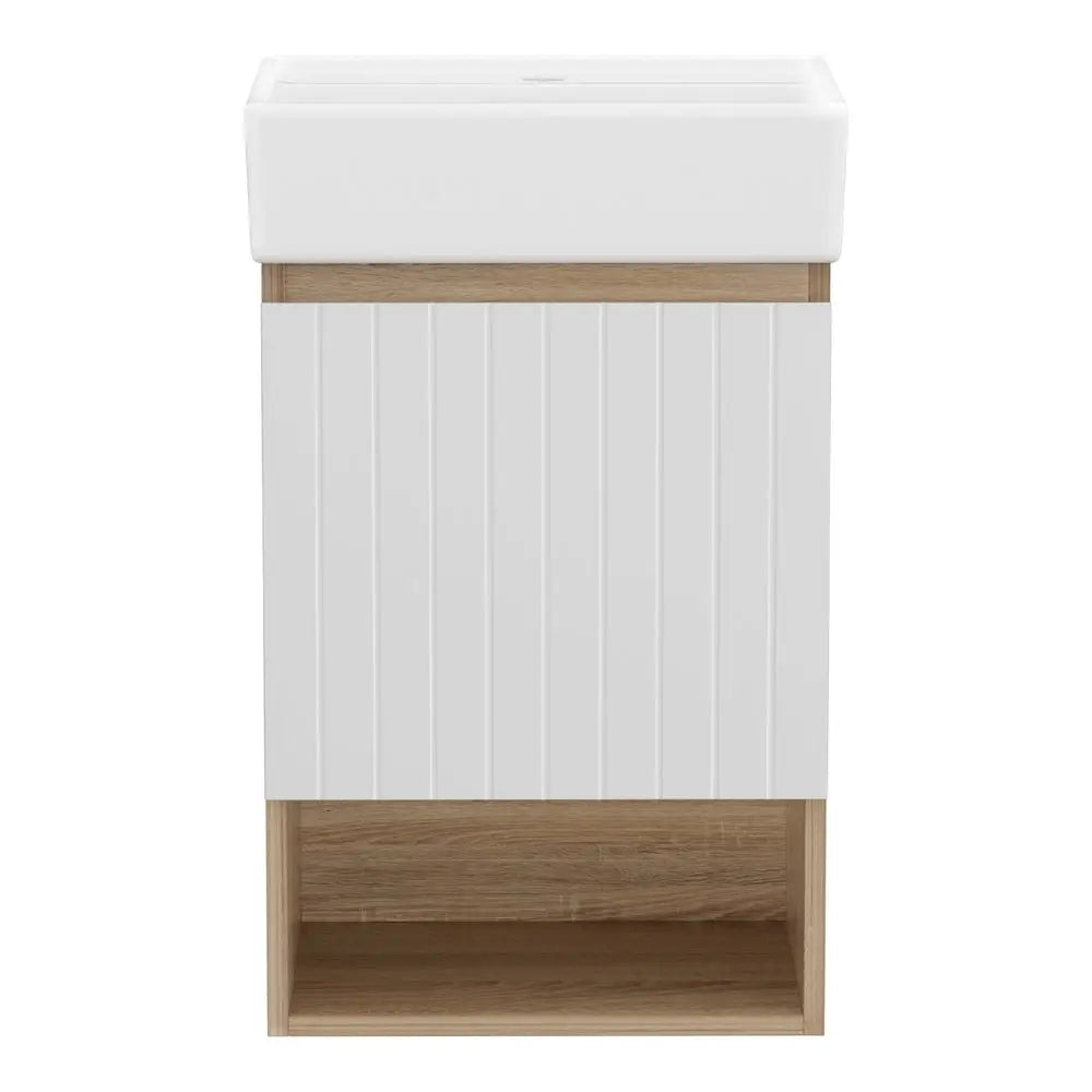 Cefito Vanity Unit 445mm Basin Bathroom Cabinet Storage Wall Hung Sink White - Furniture > Bathroom > Bathroom Cabinets