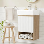 Cefito Vanity Unit 445mm Basin Bathroom Cabinet Storage Wall Hung Sink White - Furniture > Bathroom > Bathroom Cabinets