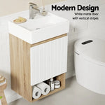 Cefito Vanity Unit 445mm Basin Bathroom Cabinet Storage Wall Hung Sink White - Furniture > Bathroom > Bathroom Cabinets