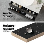 Cefito Vanity Unit 900mm Bathroom Cabinet Storage Wall Hung Black Timber Front - Furniture > Bathroom > Bathroom
