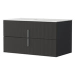 Cefito Vanity Unit 900mm Bathroom Cabinet Storage Wall Hung Black Timber Front - Furniture > Bathroom > Bathroom