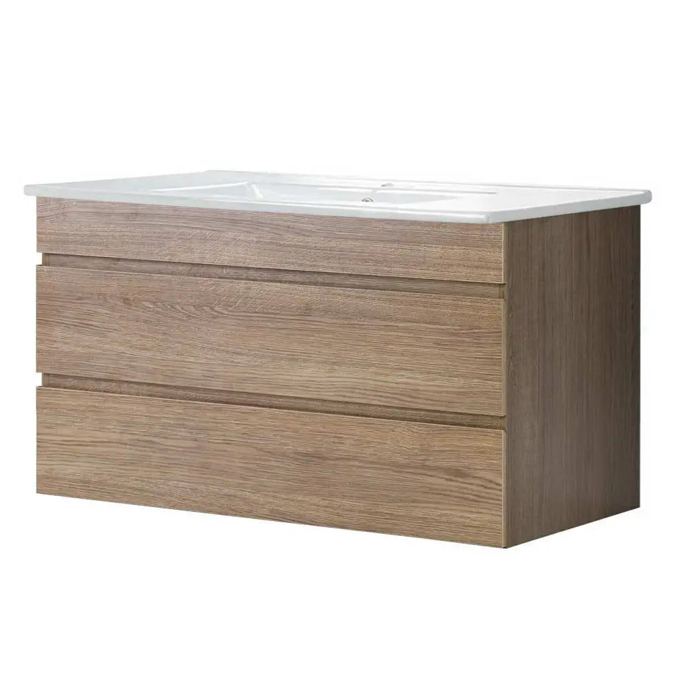 Cefito Vanity Unit 915mm with Basin Oak - Furniture > Bathroom