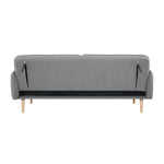 Celia 3 Seater Sofa Queen Bed Fabric Uplholstered Lounge Couch - Light Grey - Furniture > Sofas