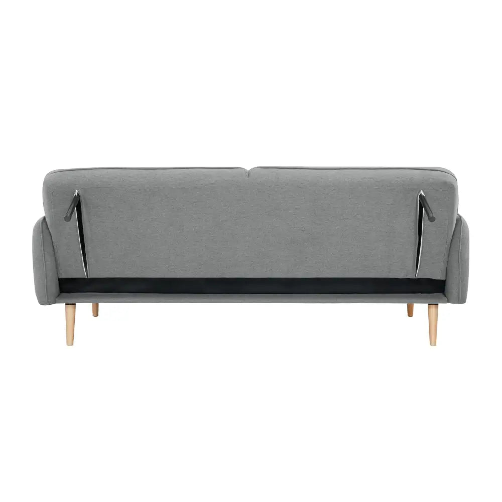Celia 3 Seater Sofa Queen Bed Fabric Uplholstered Lounge Couch - Light Grey - Furniture > Sofas