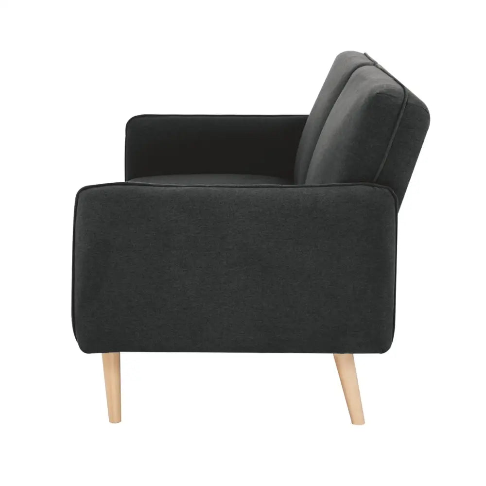 Celia 3 Seater Sofa Queen Bed Fabric Uplholstered Lounge Couch - Charcoal - Furniture > Sofas