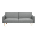 Celia 3 Seater Sofa Queen Bed Fabric Uplholstered Lounge Couch - Light Grey - Furniture > Sofas