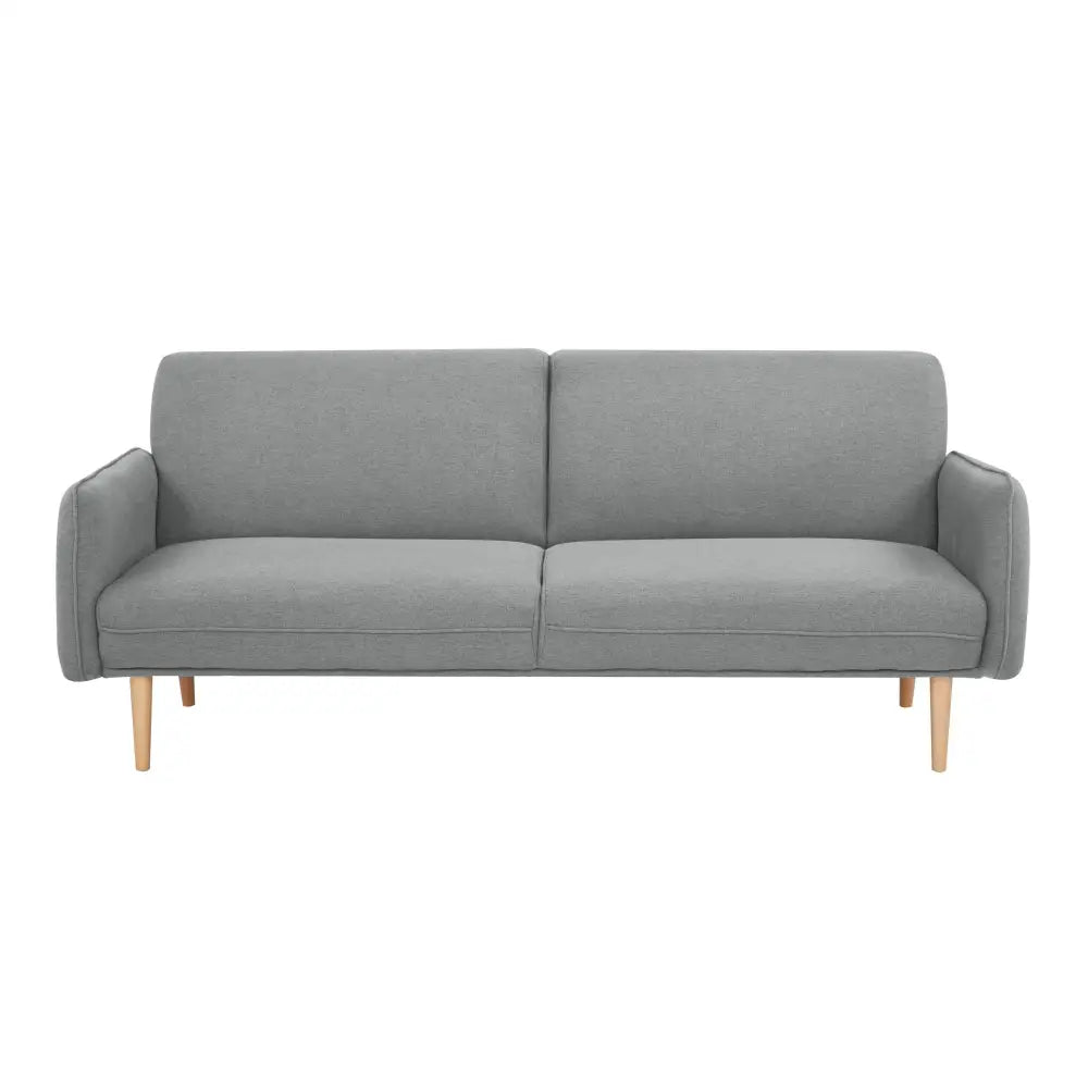 Celia 3 Seater Sofa Queen Bed Fabric Uplholstered Lounge Couch - Light Grey - Furniture > Sofas