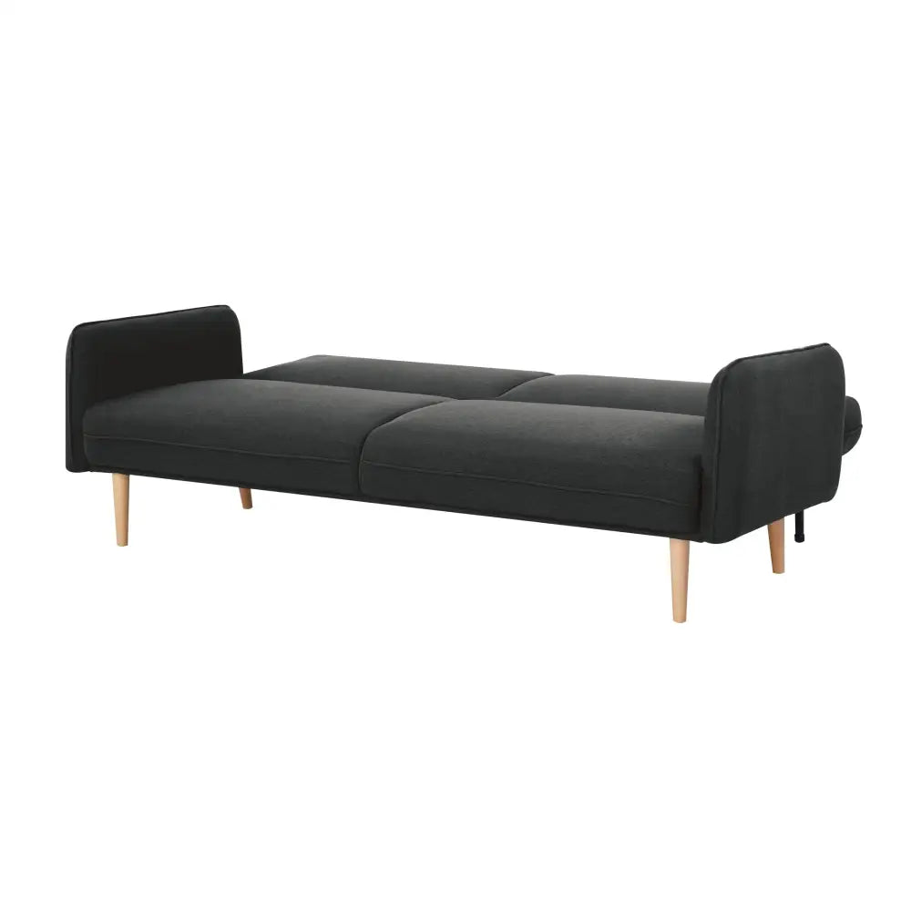 Celia 3 Seater Sofa Queen Bed Fabric Uplholstered Lounge Couch - Charcoal - Furniture > Sofas