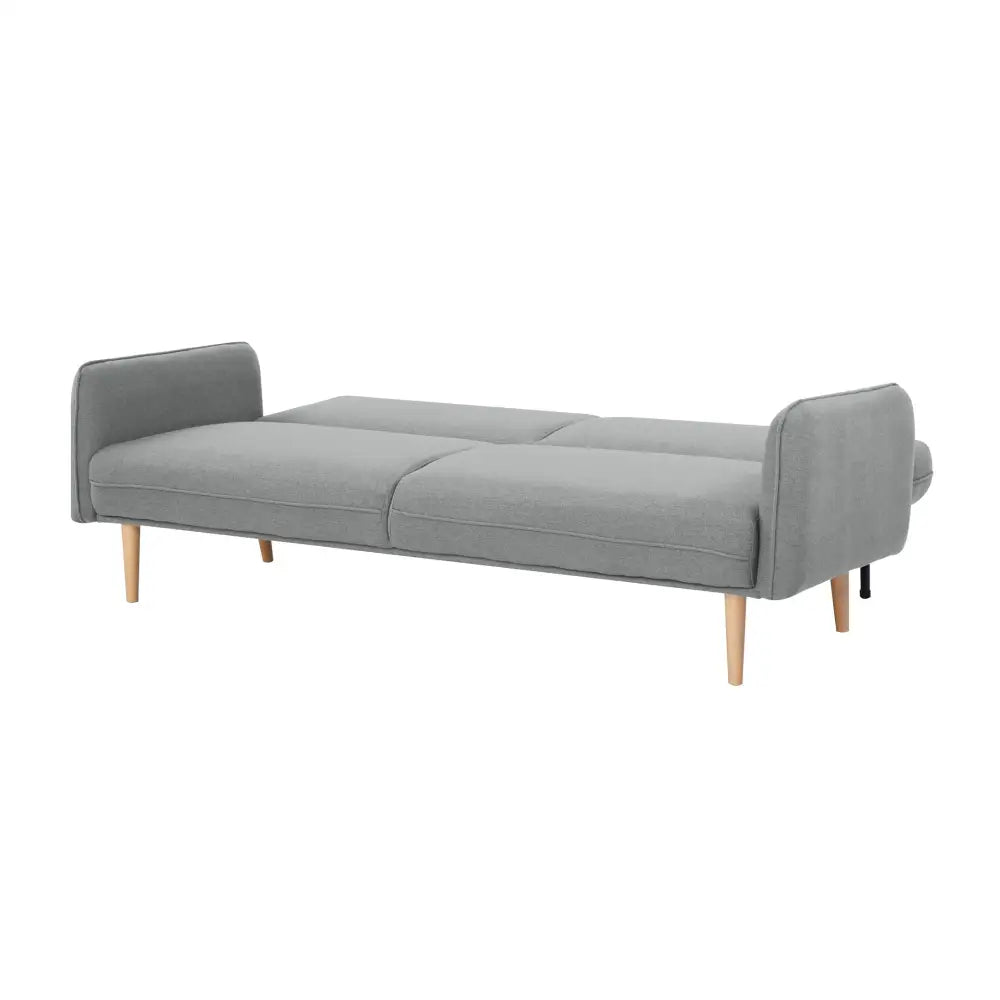 Celia 3 Seater Sofa Queen Bed Fabric Uplholstered Lounge Couch - Light Grey - Furniture > Sofas