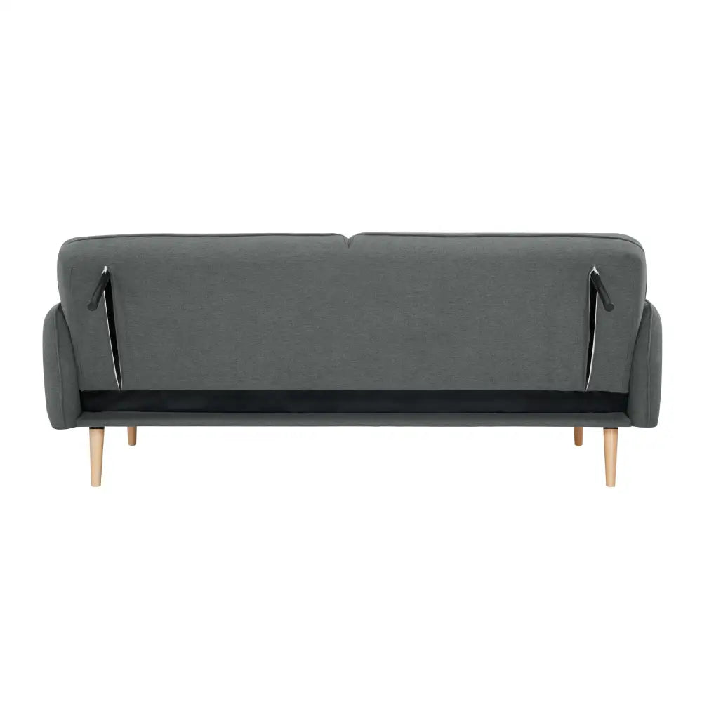 Celia 3 Seater Sofa Queen Bed Fabric Uplholstered Lounge Couch - Mid Grey - Furniture > Sofas