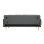 Celia 3 Seater Sofa Queen Bed Fabric Uplholstered Lounge Couch - Mid Grey - Furniture > Sofas