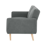 Celia 3 Seater Sofa Queen Bed Fabric Uplholstered Lounge Couch - Mid Grey - Furniture > Sofas