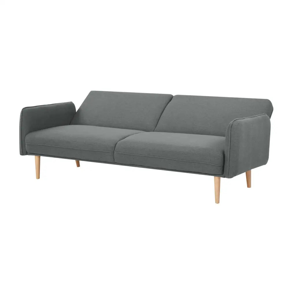 Celia 3 Seater Sofa Queen Bed Fabric Uplholstered Lounge Couch - Mid Grey - Furniture > Sofas