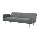 Celia 3 Seater Sofa Queen Bed Fabric Uplholstered Lounge Couch - Mid Grey - Furniture > Sofas