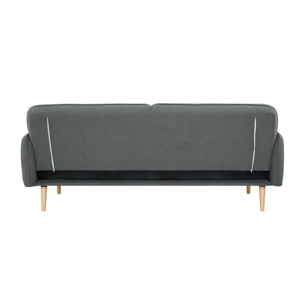 Celia 3 Seater Sofa Queen Bed Fabric Uplholstered Lounge Couch - Mid Grey - Furniture > Sofas