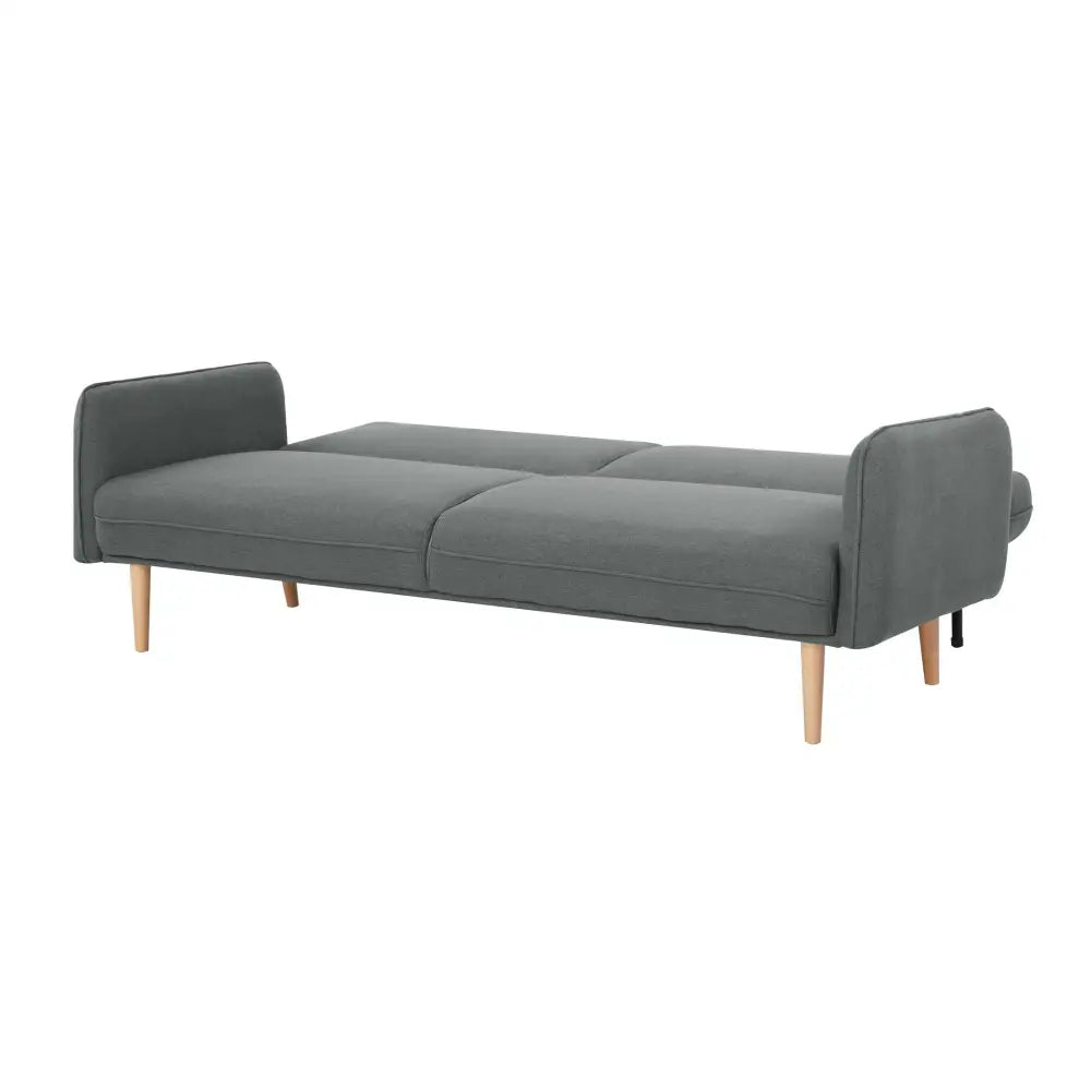 Celia 3 Seater Sofa Queen Bed Fabric Uplholstered Lounge Couch - Mid Grey - Furniture > Sofas