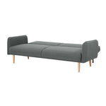 Celia 3 Seater Sofa Queen Bed Fabric Uplholstered Lounge Couch - Mid Grey - Furniture > Sofas
