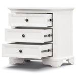 Celosia Bedside Table 3 Drawers Storage Cabinet Nightstand End Tables - White - Furniture > Bedroom