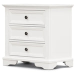 Celosia Bedside Table 3 Drawers Storage Cabinet Nightstand End Tables - White - Furniture > Bedroom