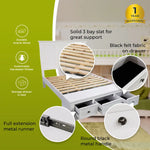 Celosia Queen Size Bed Frame Timber Mattress Base With Storage Drawers - White - Furniture > Bedroom