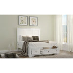 Celosia Queen Size Bed Frame Timber Mattress Base With Storage Drawers - White - Furniture > Bedroom