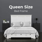 Celosia Queen Size Bed Frame Timber Mattress Base With Storage Drawers - White - Furniture > Bedroom