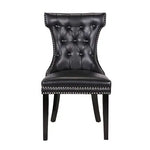 Century 2X Dining Chair Black Pu Wooden Legs - Furniture > Dining